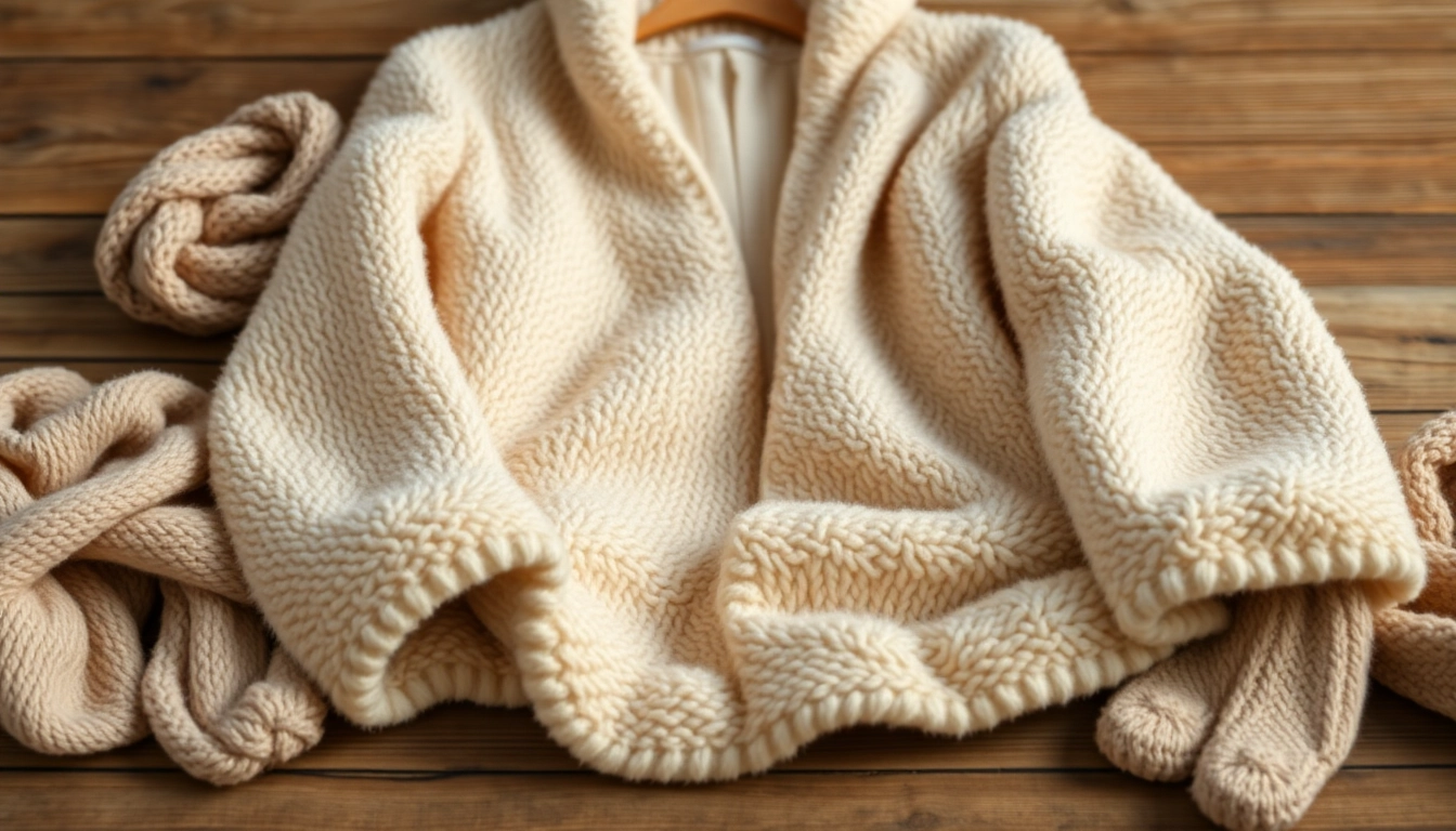 Fleece stof in een warme en uitnodigende setting met accessoires.