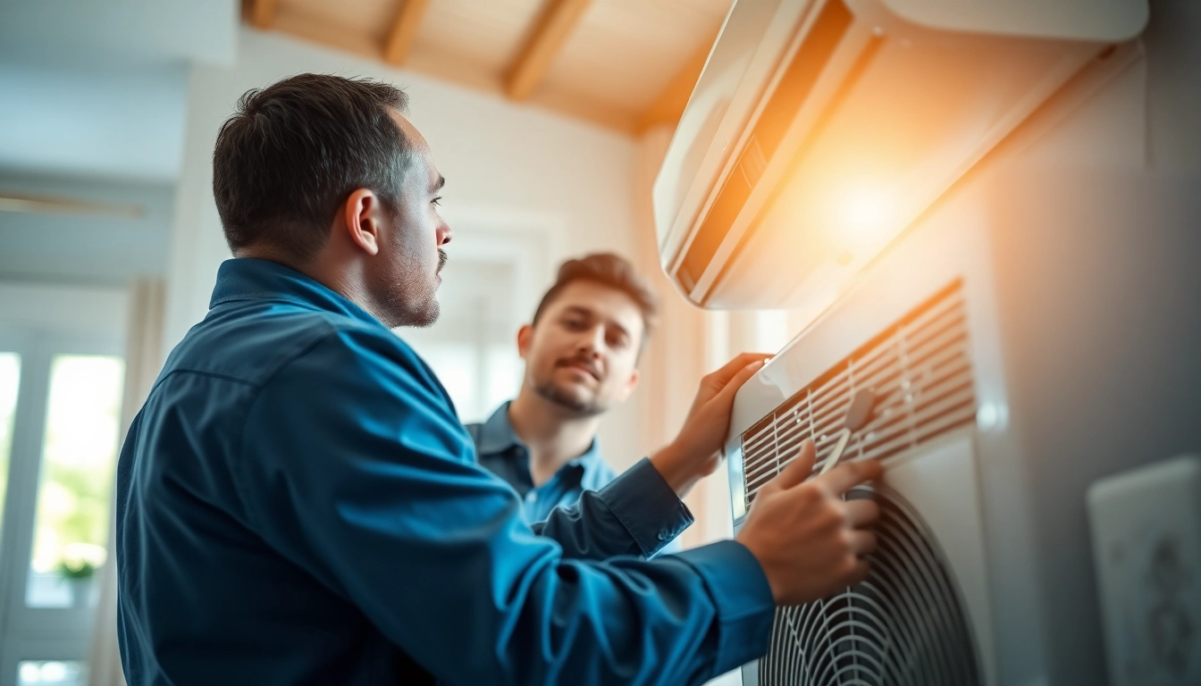 Technician conducting ac repair mesa az in a residential setting, showcasing expertise and equipment.